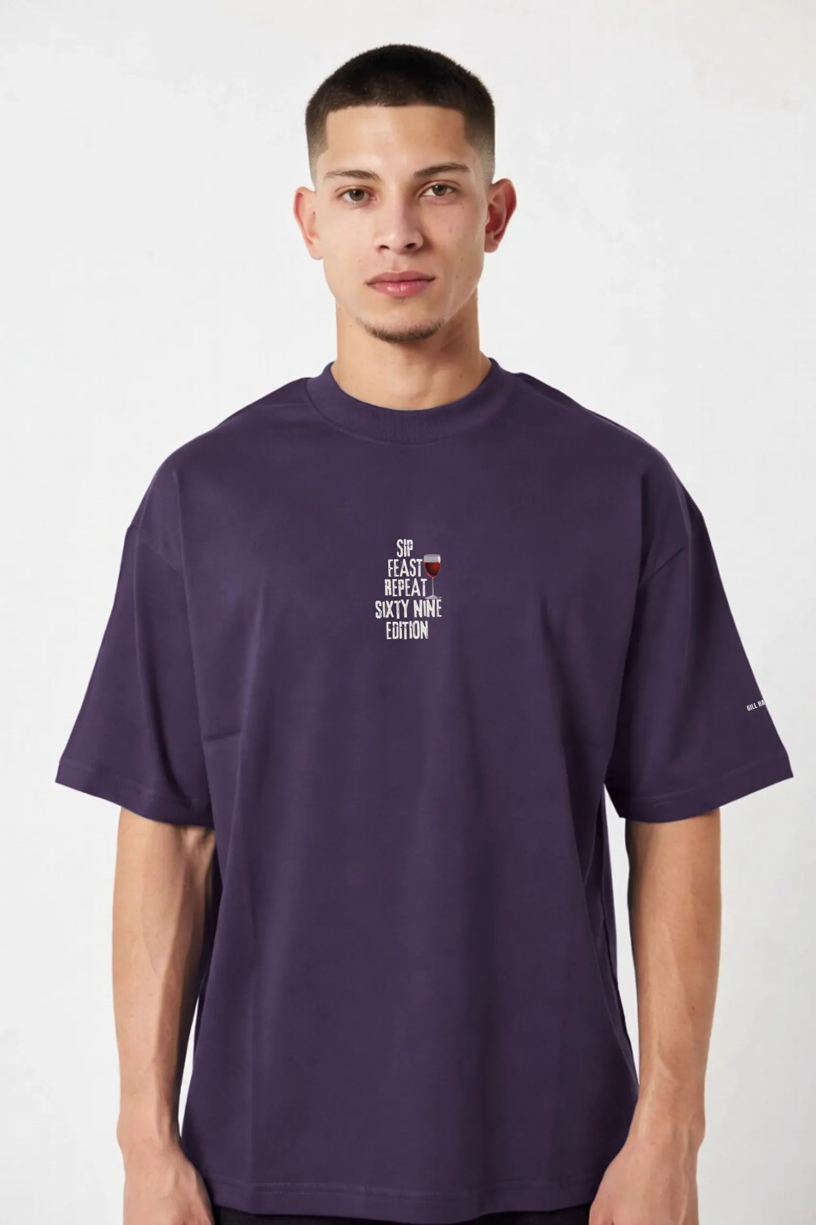 Sip Feast Repeat Tee – 240 GSM Unisex Oversized Cotton | Gill Harry