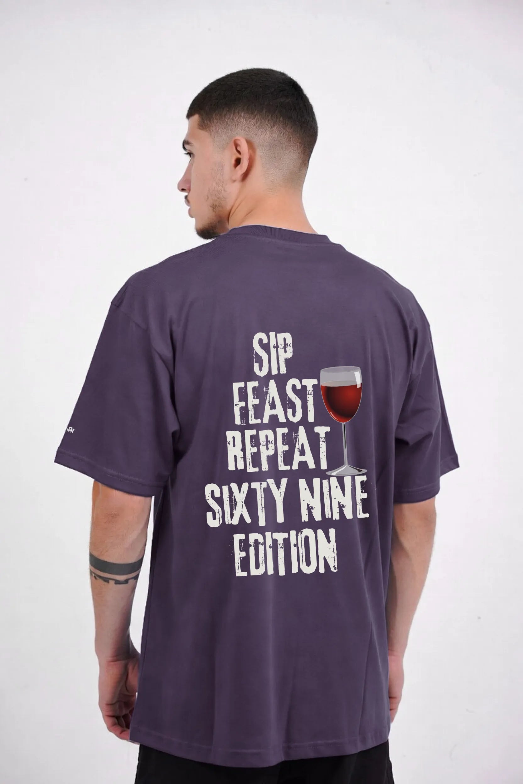 Sip Feast Repeat Tee – 240 GSM Unisex Oversized Cotton | Gill Harry