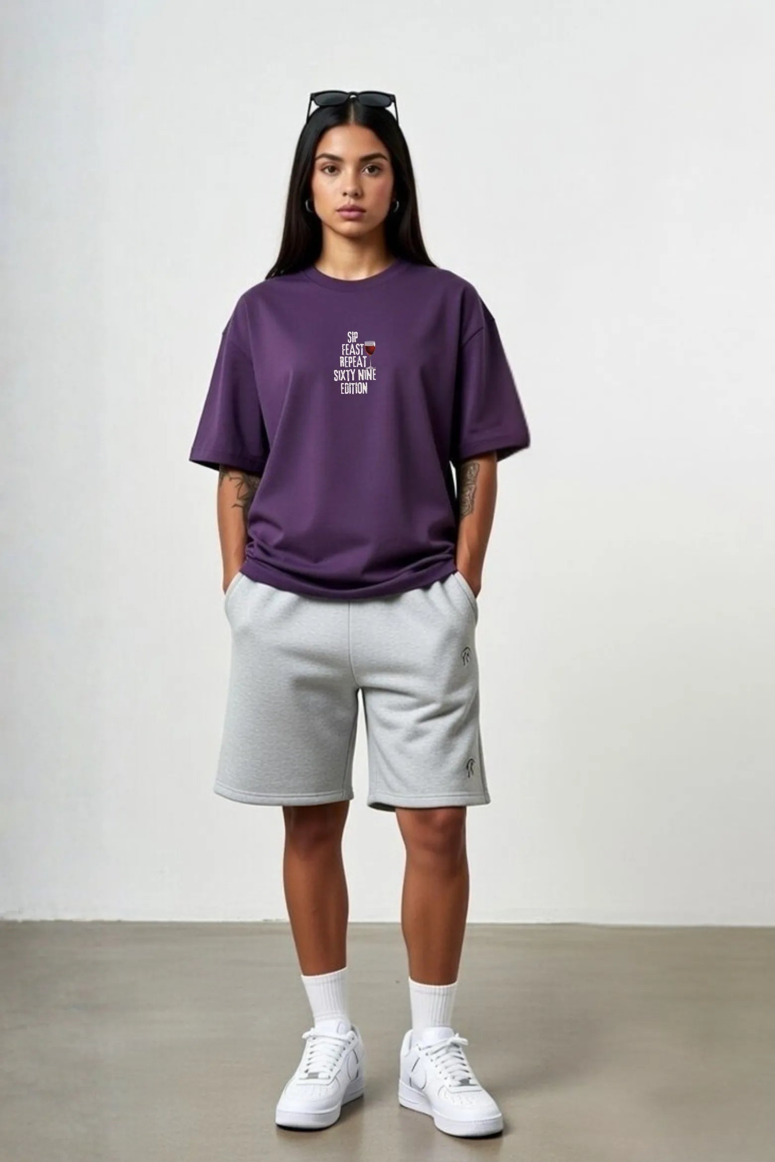 Sip Feast Repeat Tee – 240 GSM Unisex Oversized Cotton | Gill Harry