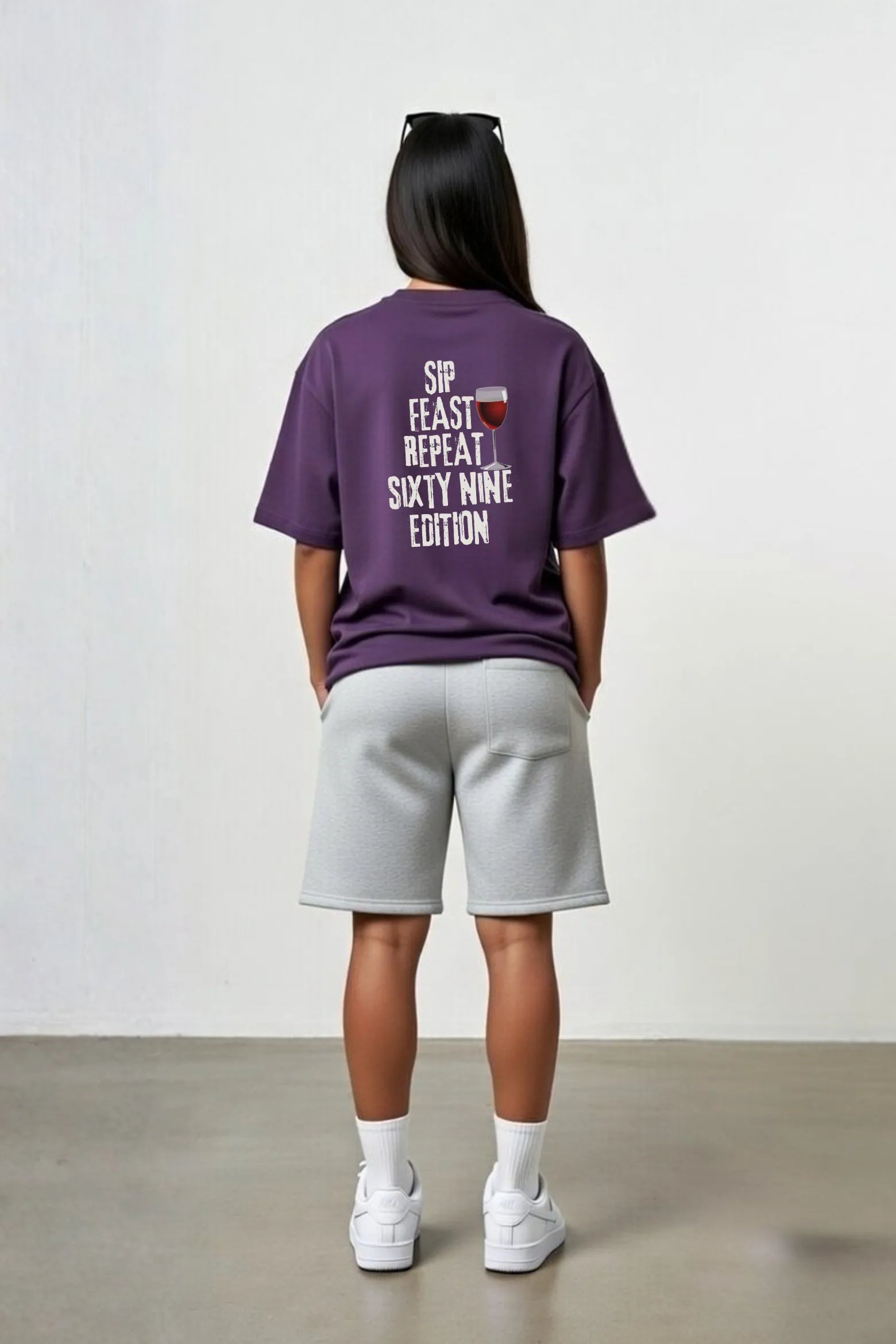 Sip Feast Repeat Tee – 240 GSM Unisex Oversized Cotton | Gill Harry