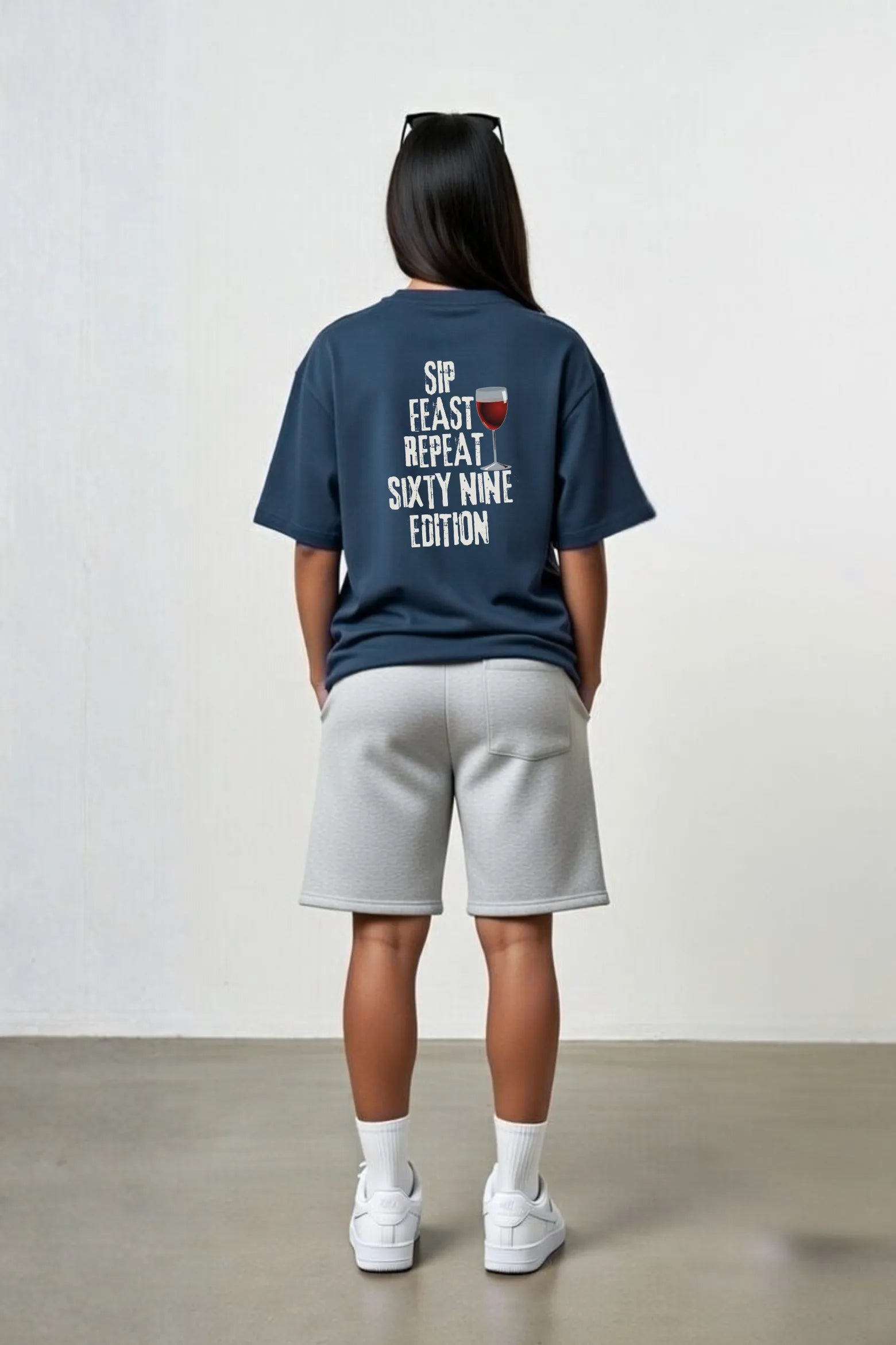 Sip Feast Repeat Tee – 240 GSM Unisex Oversized Cotton | Gill Harry