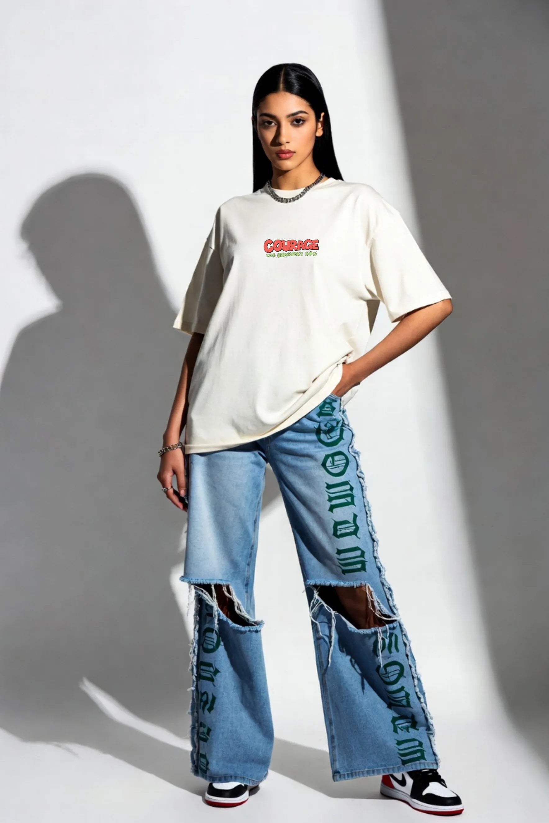 Courage Tee – 240 GSM Unisex Oversized Cartoon Graphic | Gill Harry