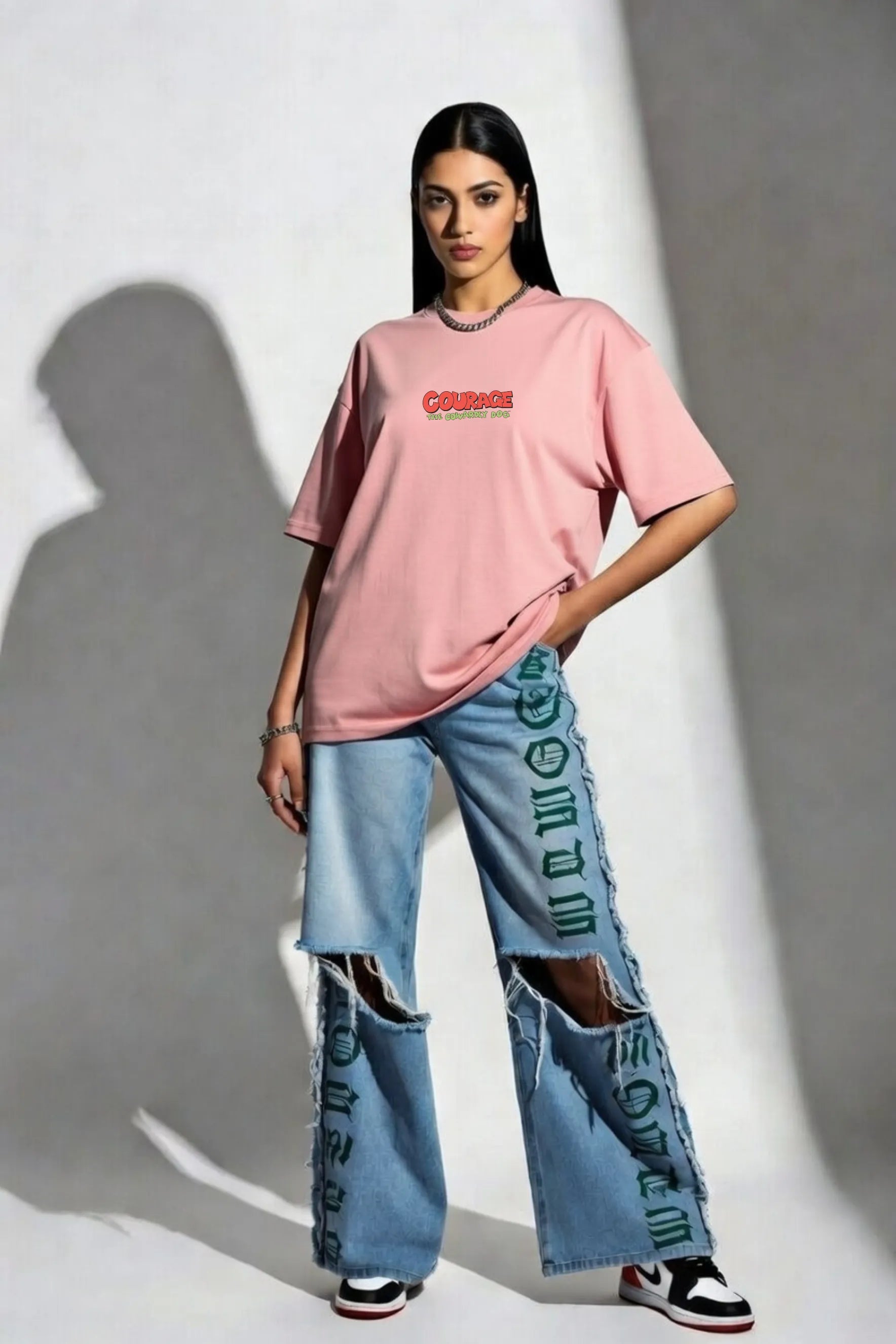 Courage Tee – 240 GSM Unisex Oversized Cartoon Graphic | Gill Harry