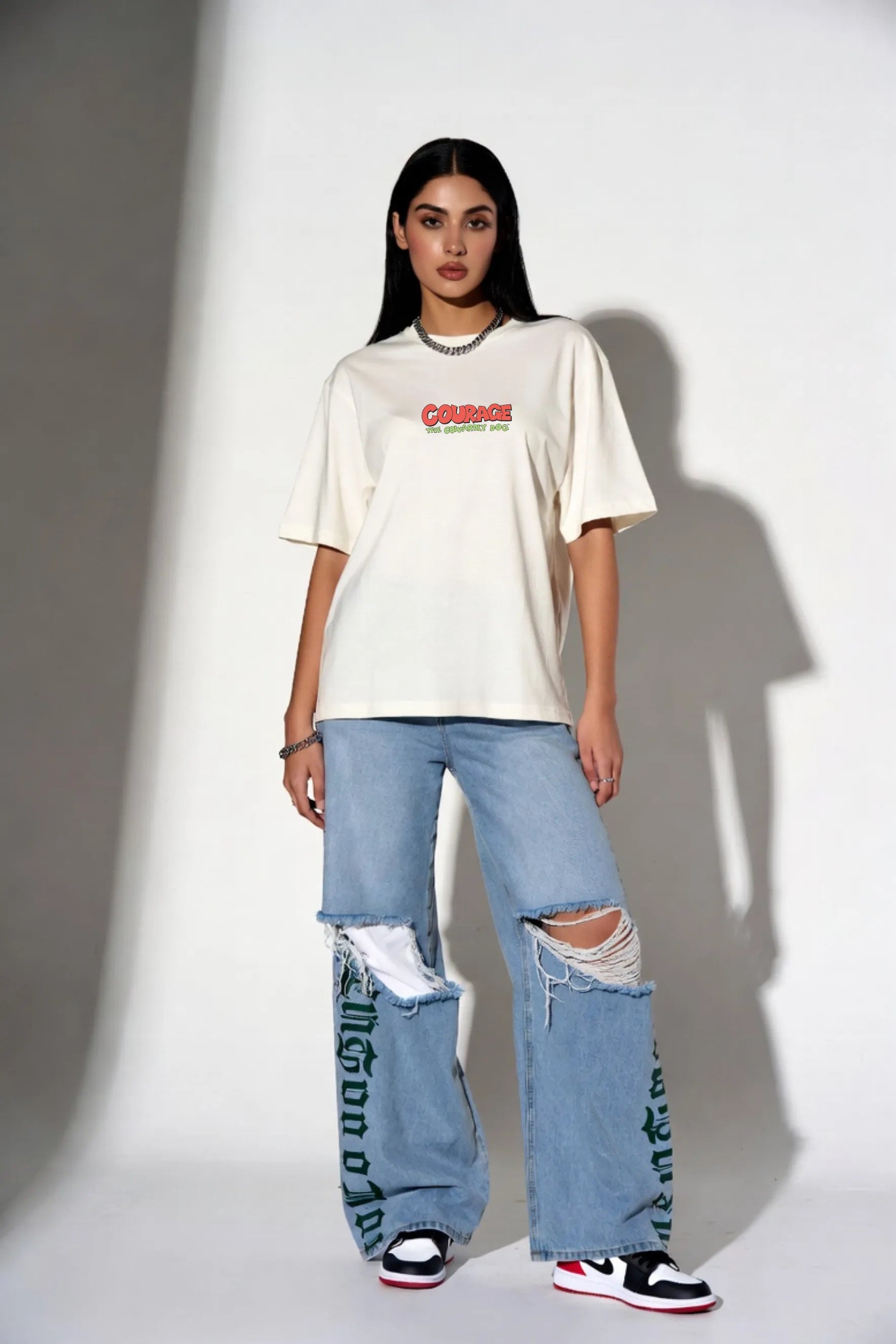 Courage Tee – 240 GSM Unisex Oversized Cartoon Graphic | Gill Harry