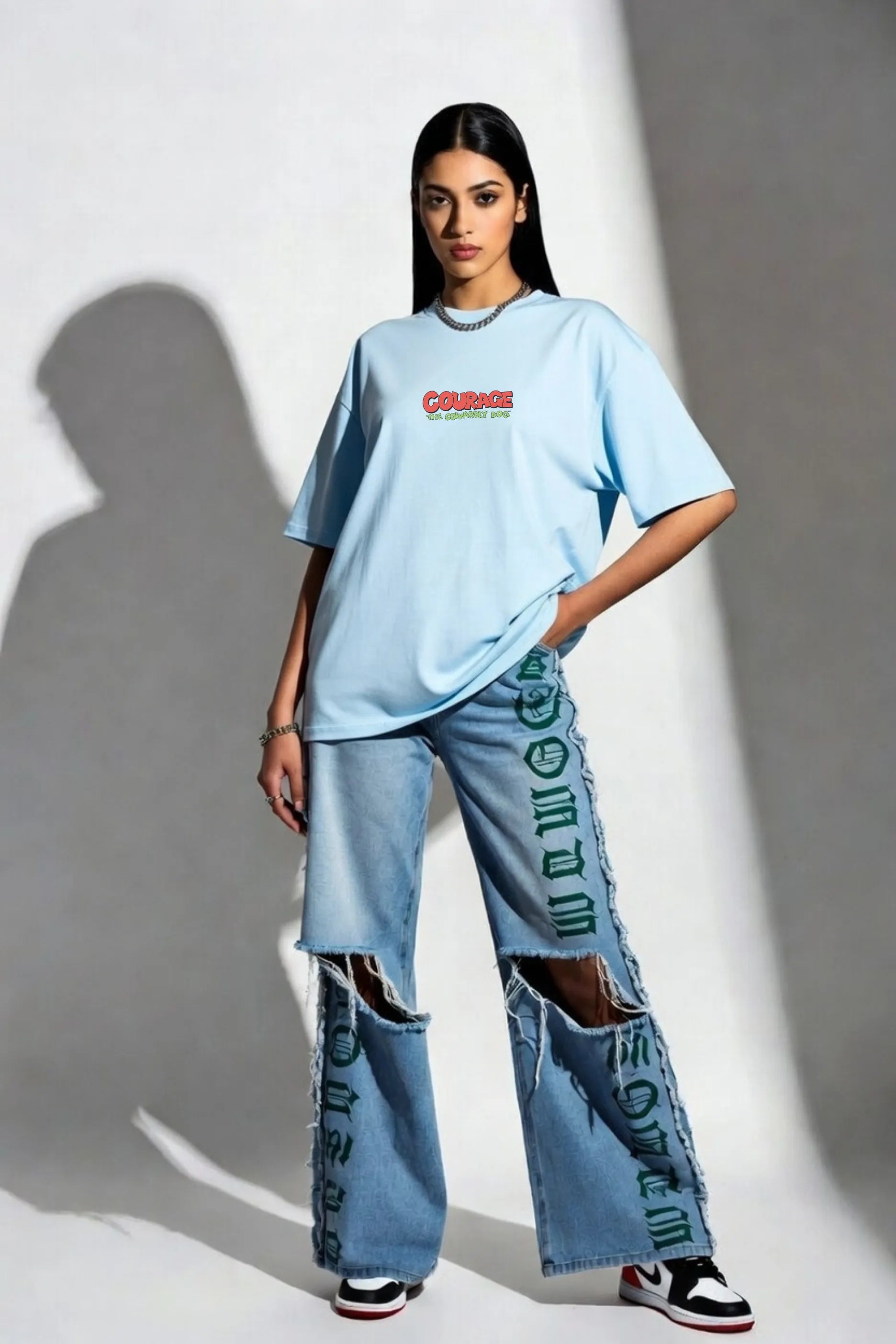 Courage Tee – 240 GSM Unisex Oversized Cartoon Graphic | Gill Harry