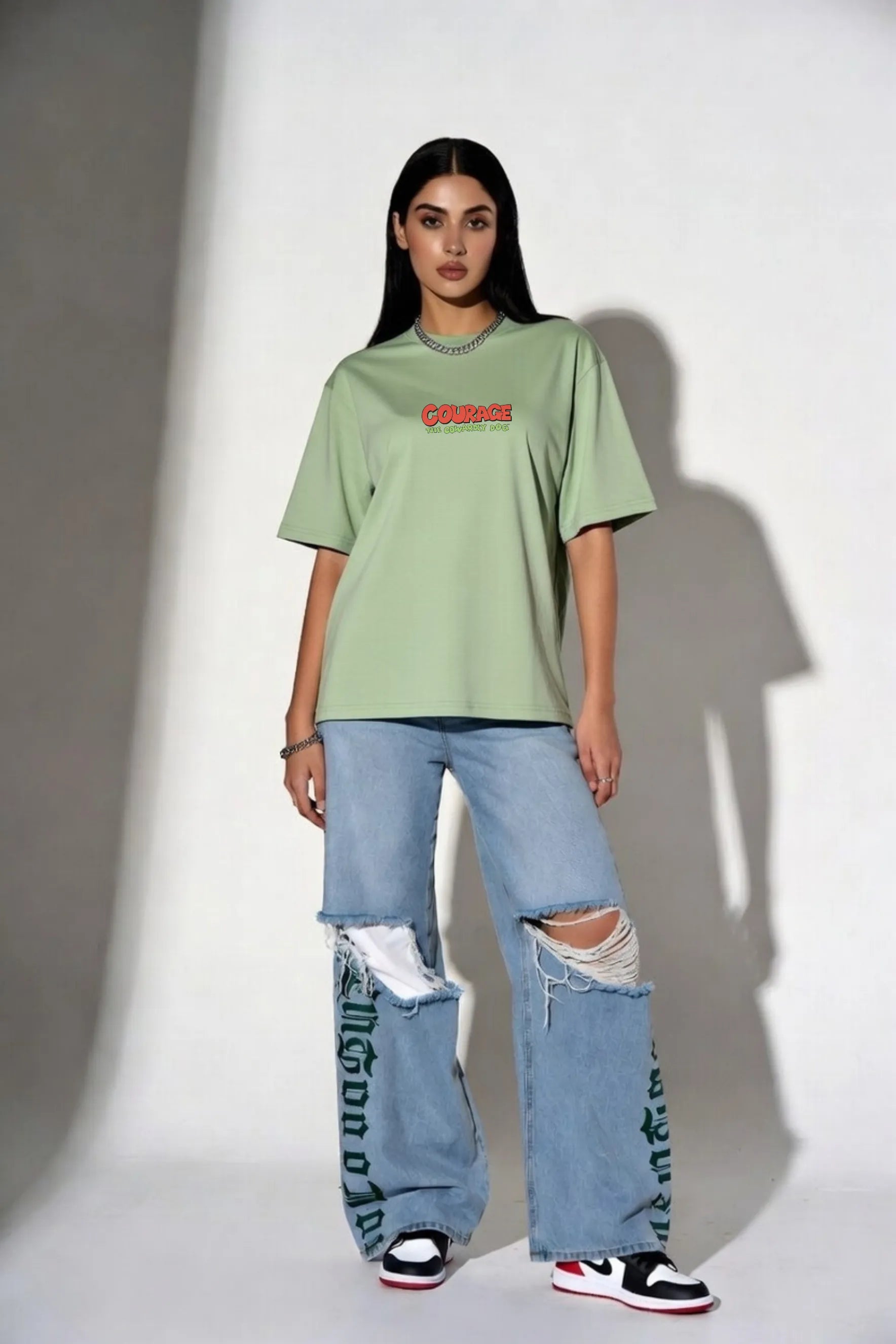 Courage Tee – 240 GSM Unisex Oversized Cartoon Graphic | Gill Harry