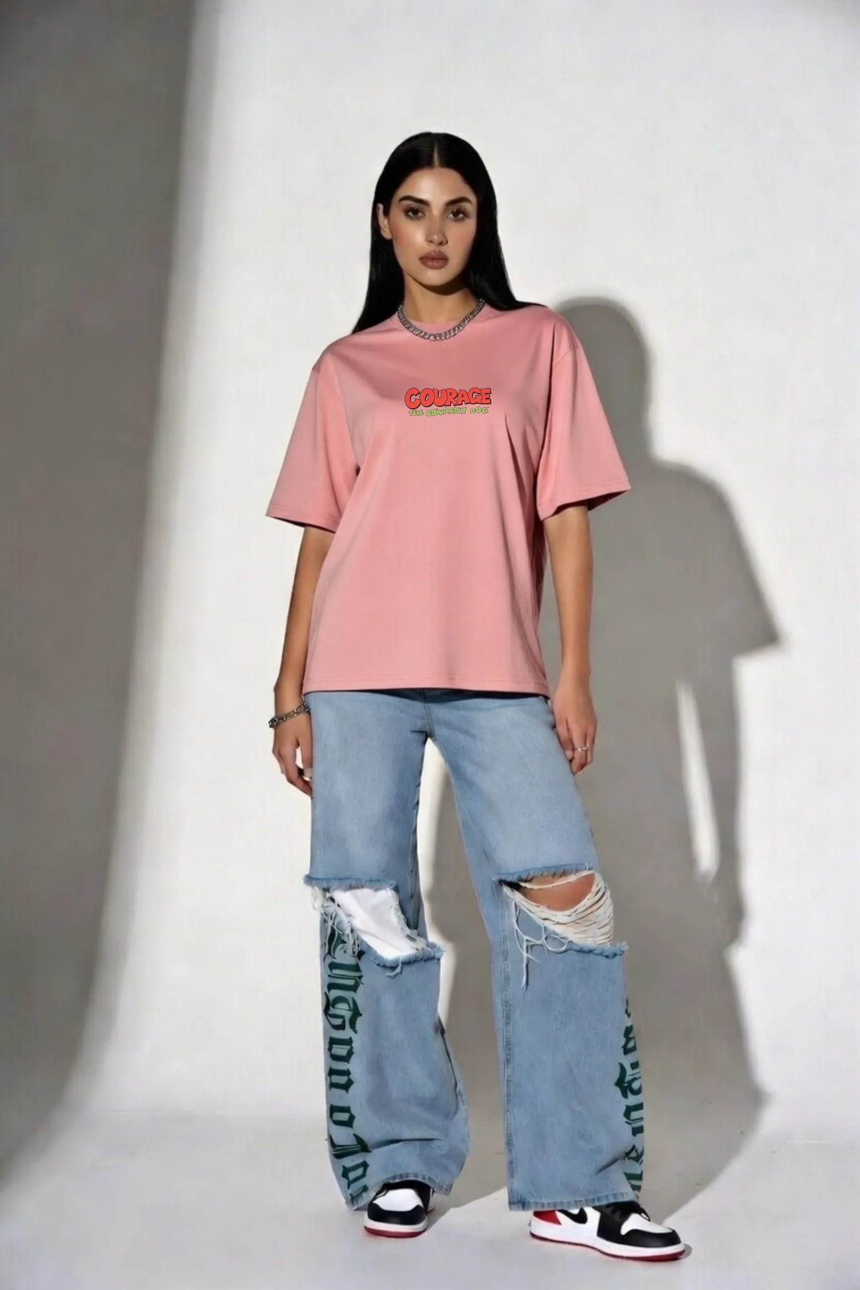 Courage Tee – 240 GSM Unisex Oversized Cartoon Graphic | Gill Harry