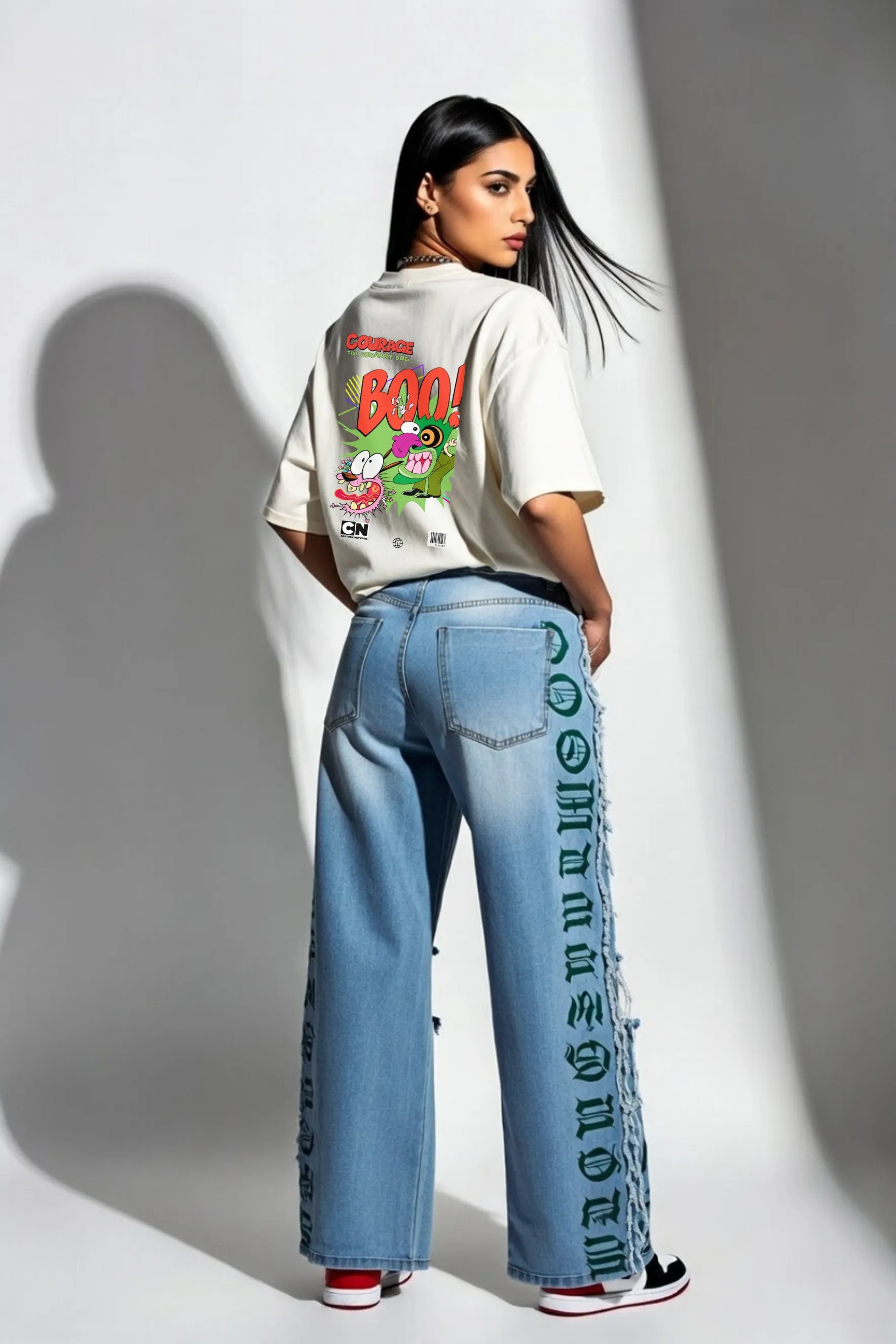 Courage Tee – 240 GSM Unisex Oversized Cartoon Graphic | Gill Harry