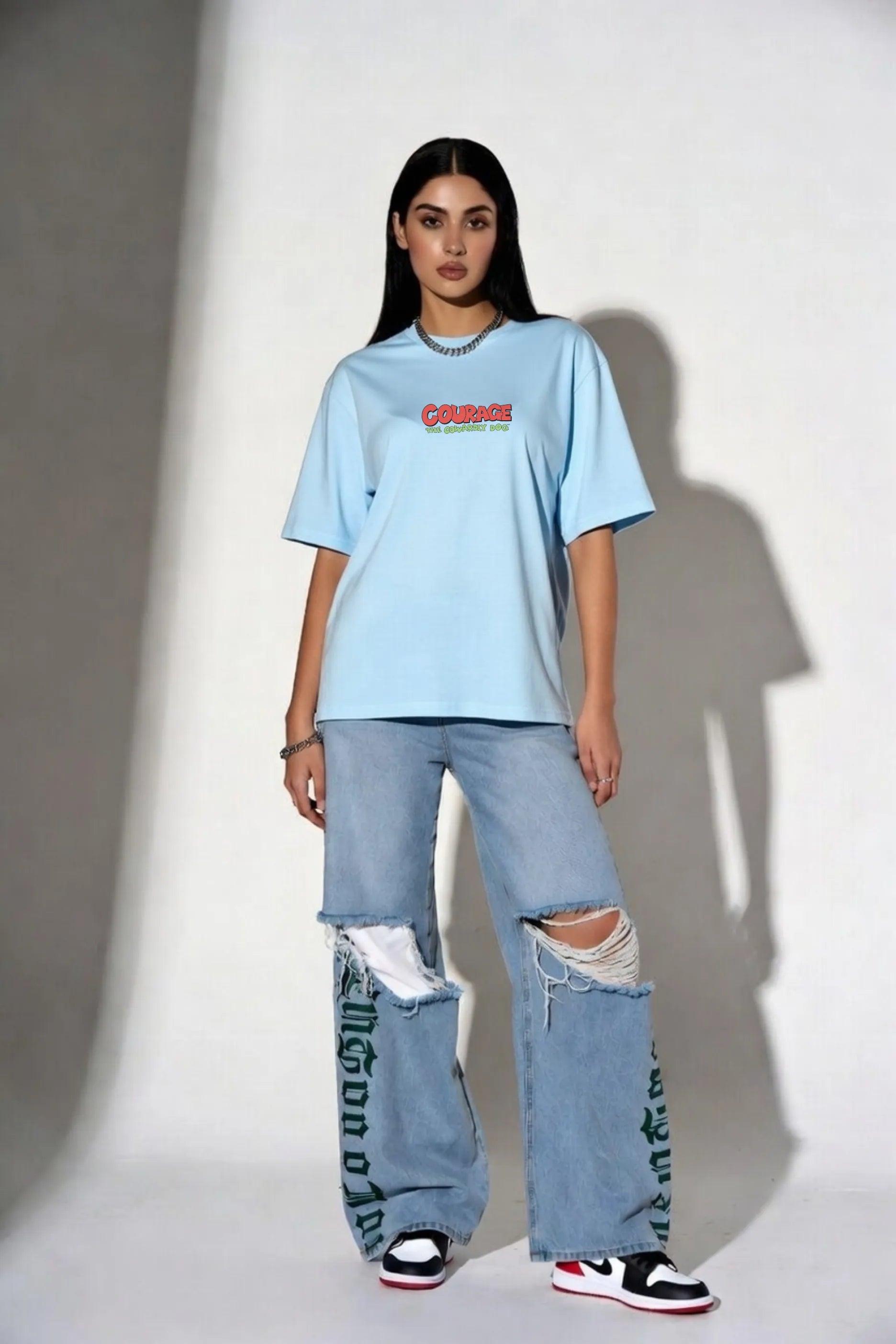 Courage Tee – 240 GSM Unisex Oversized Cartoon Graphic | Gill Harry