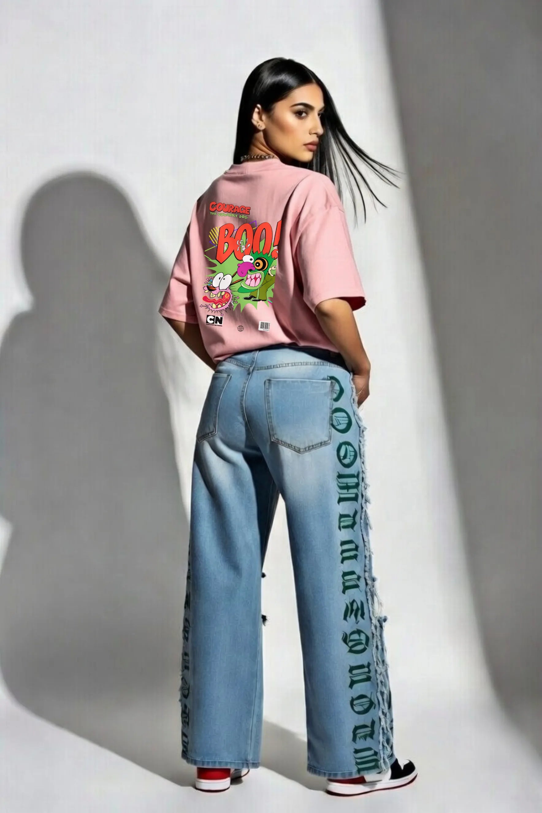 Courage Tee – 240 GSM Unisex Oversized Cartoon Graphic | Gill Harry