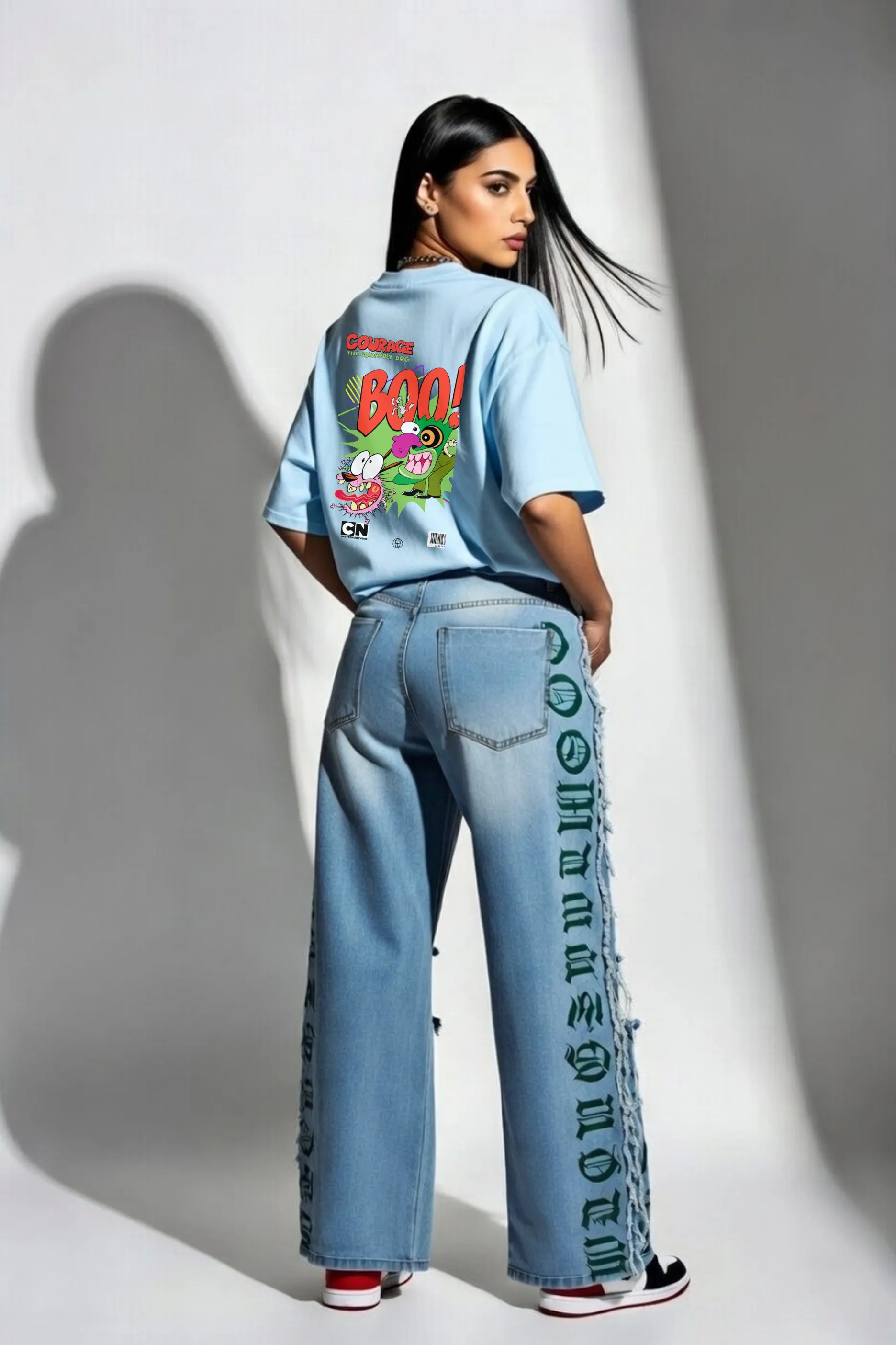 Courage Tee – 240 GSM Unisex Oversized Cartoon Graphic | Gill Harry