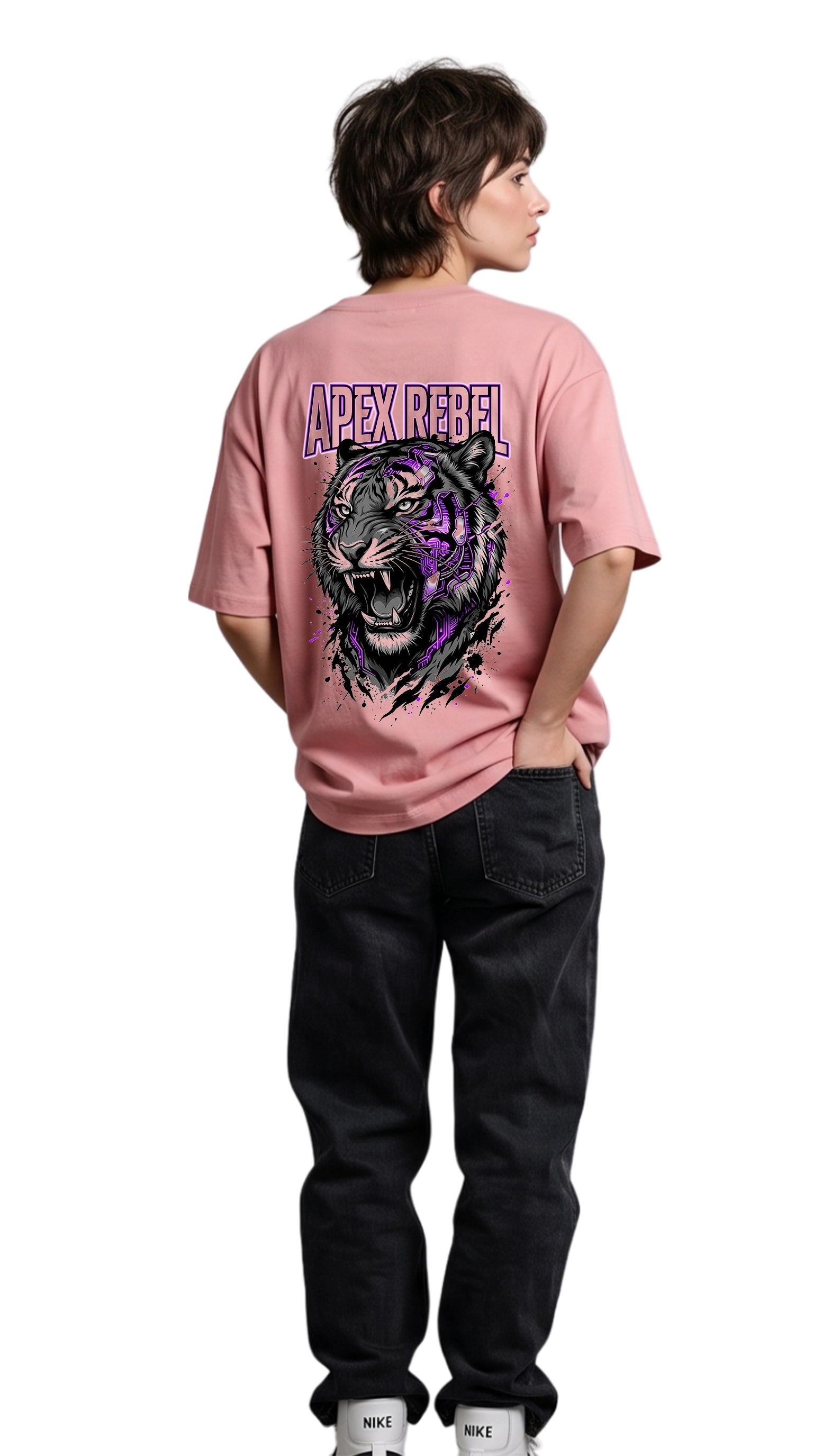 Cyber Tiger Rebellion Oversized Graphic Tee
