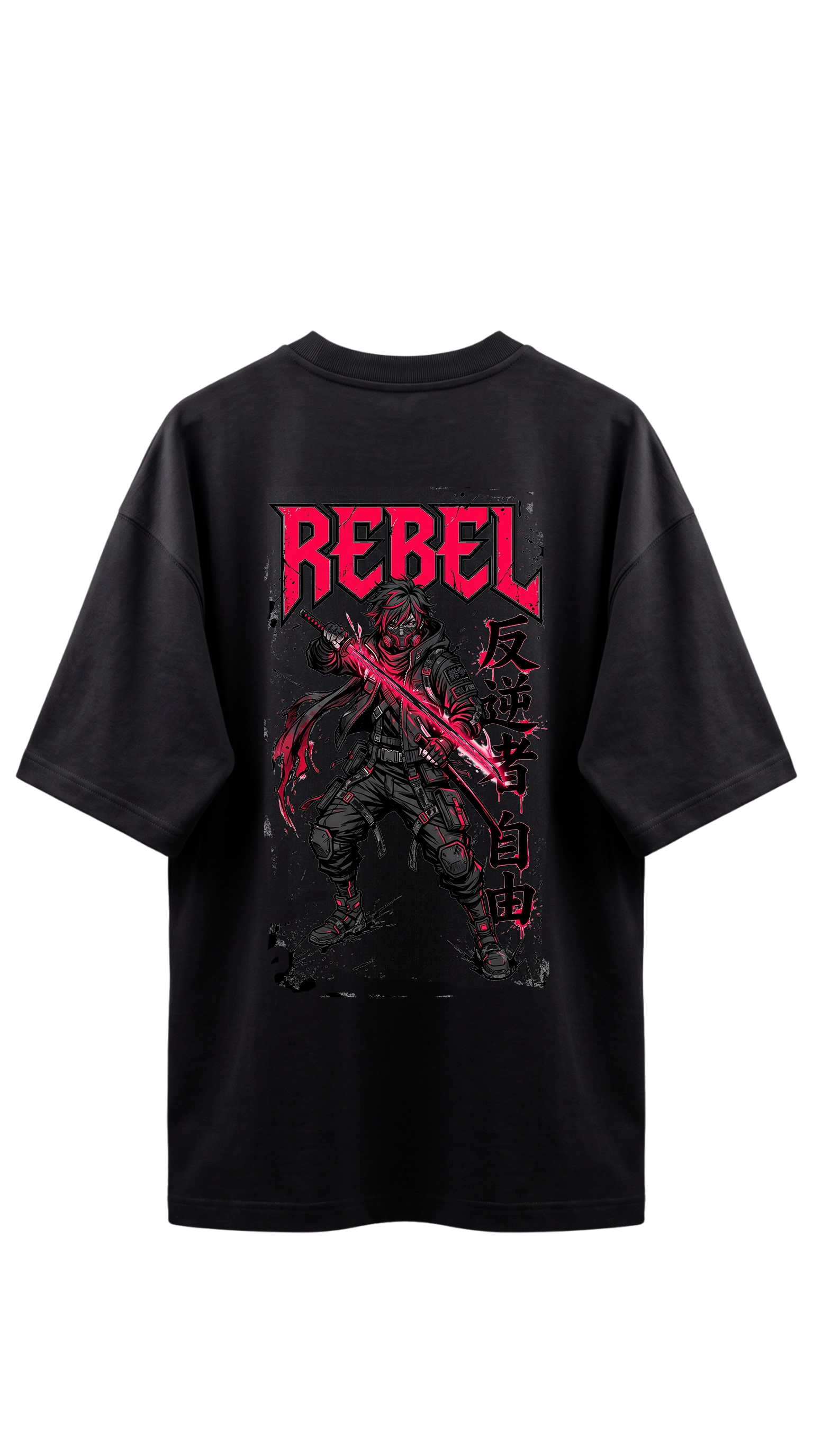 Cyber-Ninja Revolt Oversized Graphic Tee