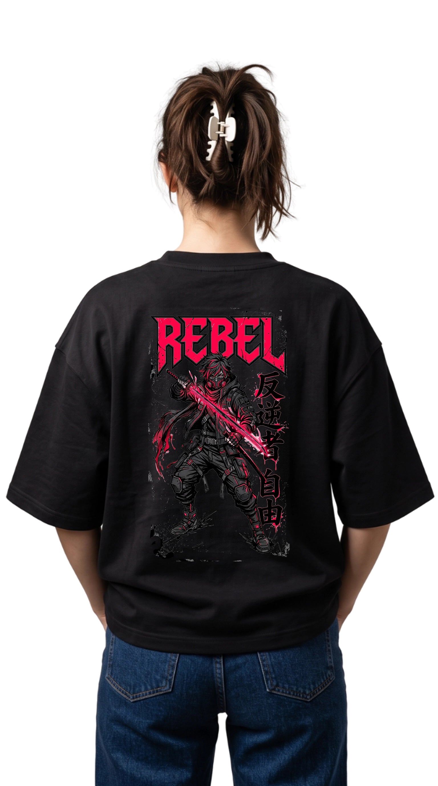 Cyber-Ninja Revolt Oversized Graphic Tee